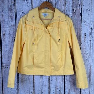 🏷️NWT Studio Works Petite Jacket Petite Medium Lemon Sunrise Yellow *Small flaw*